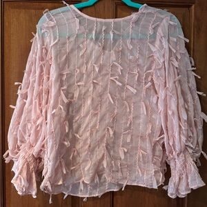 Zara Textured Pink Blouse NWOT
